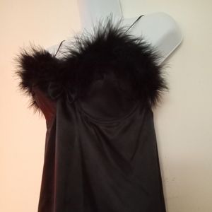 NWT🎁FREE GIFT INCLUDED 🎁 Feathers w/Buttons Sexy Satin Lingerie w/ Bra
